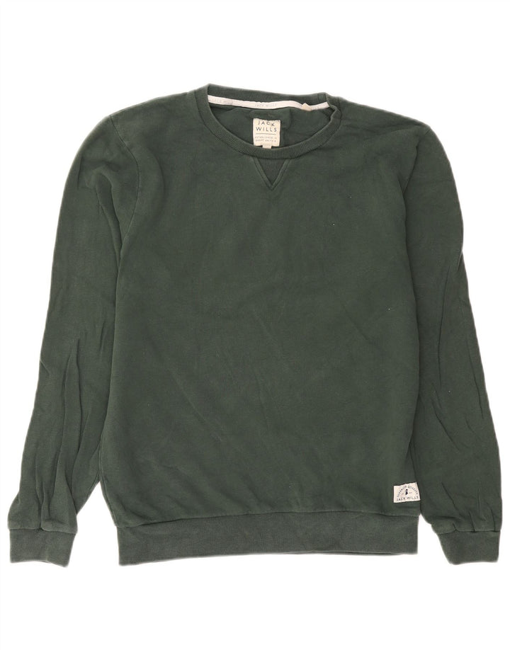 Jack Wills Mens Sweatshirt Jumper Small Green Cotton