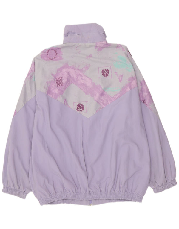 Vintage Womens Oversized Tracksuit Top Jacket IT 48 XL Purple Colourblock