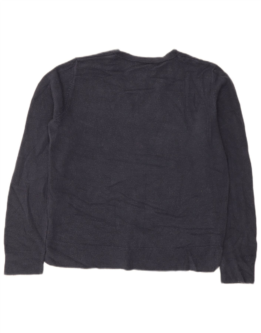 Marks & Spencer Womens V-Neck Jumper Sweater UK 12 Medium Navy Blue