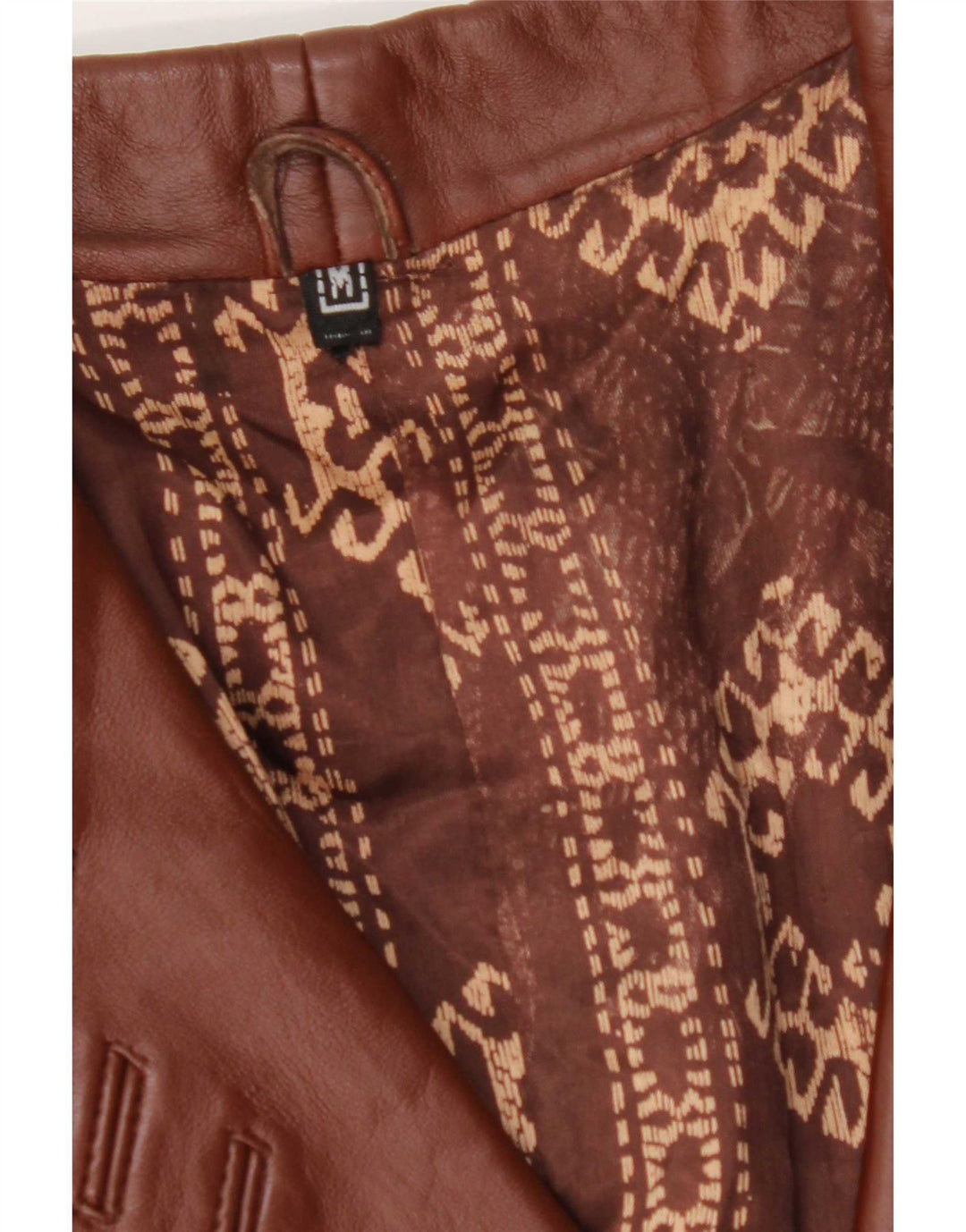 Vintage Womens Oversized Leather Coat UK 14 Medium Brown Leather