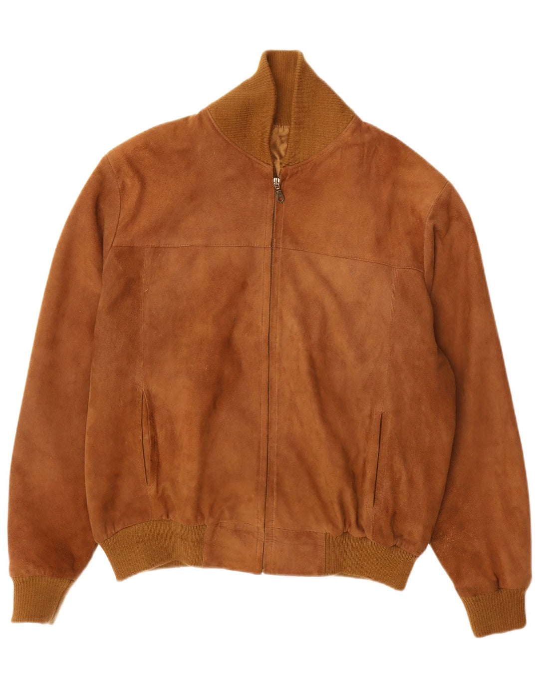 Vintage Mens Suede Bomber Jacket UK 40 Large Brown