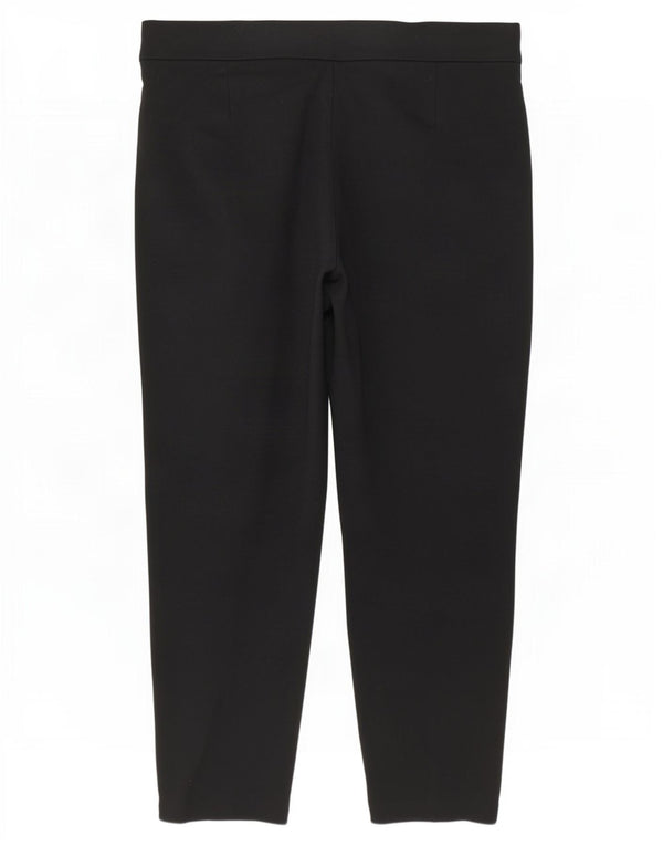 Marks & Spencer Womens Cropped Trousers UK 18 XL W36 L25 Black Viscose