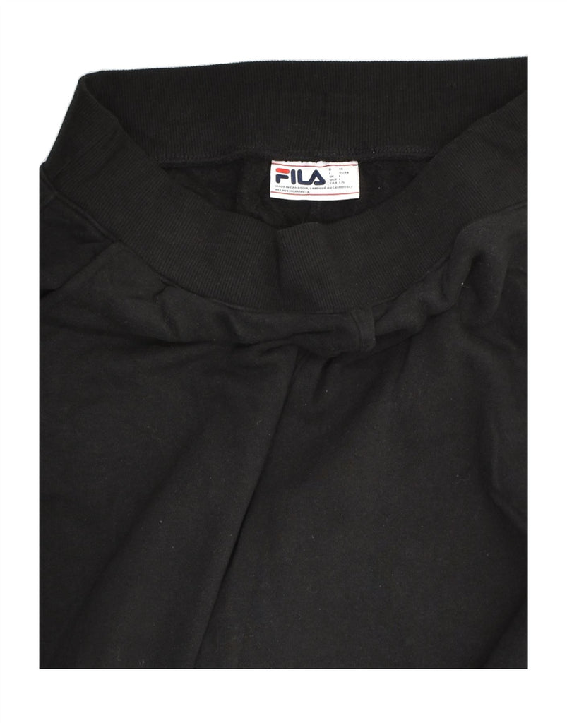 FILA Womens Tracksuit Trousers Joggers UK 14 Large Black Cotton | Vintage Fila | Thrift | Second-Hand Fila | Used Clothing | Messina Hembry 