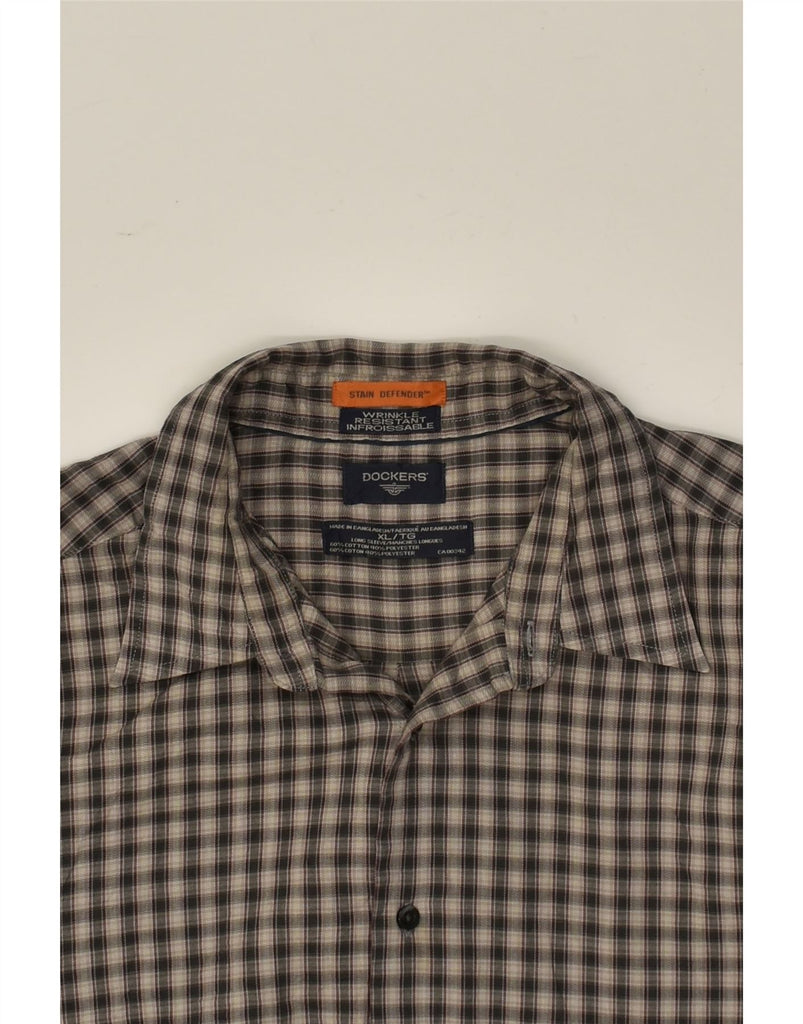 DOCKERS Mens Shirt XL Grey Check Cotton | Vintage Dockers | Thrift | Second-Hand Dockers | Used Clothing | Messina Hembry 