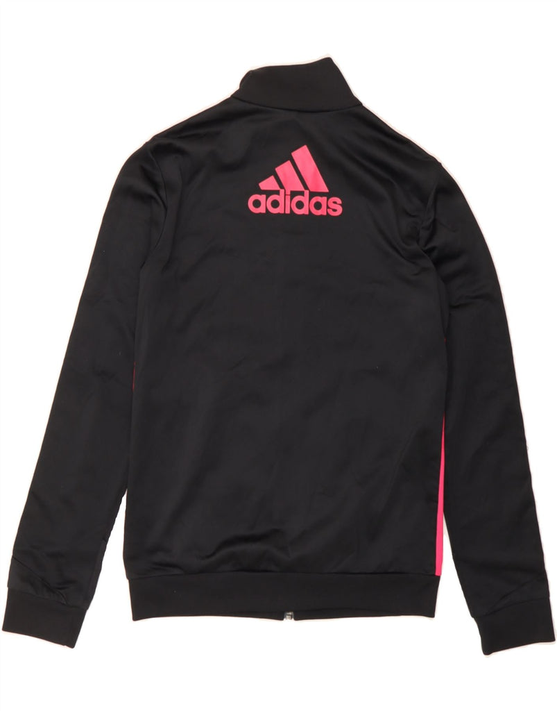 ADIDAS Womens Loose Fit Tracksuit Top Jacket UK 4/6 XS Black Colourblock Vintage Adidas and Second-Hand Adidas from Messina Hembry 