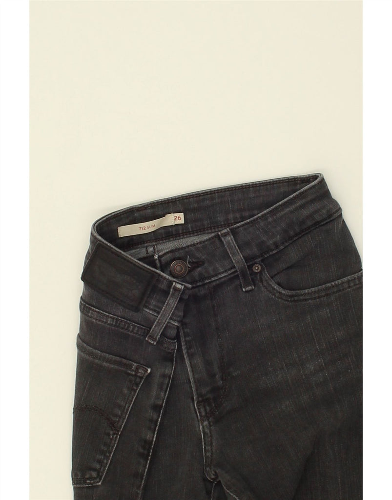 LEVI'S Womens 712 Slim Jeans W26 L33 Black | Vintage Levi's | Thrift | Second-Hand Levi's | Used Clothing | Messina Hembry 