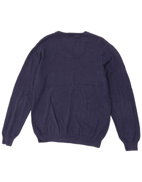 Marks & Spencer Mens Regular Fit V-Neck Jumper Sweater Medium Navy Blue