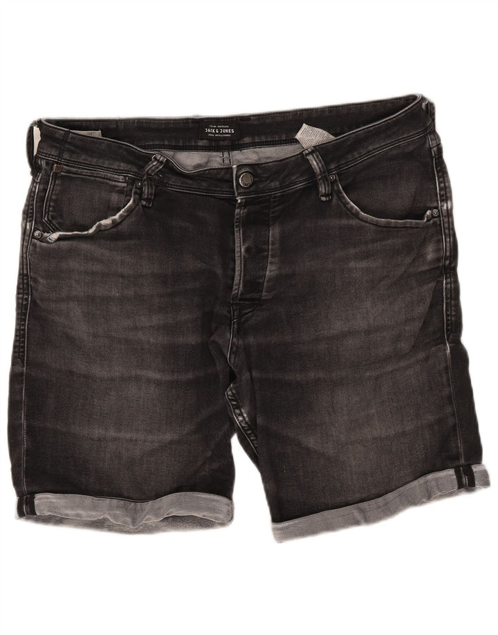 Jack & Jones Mens Regular Fit Denim Shorts XL W38 Grey Cotton