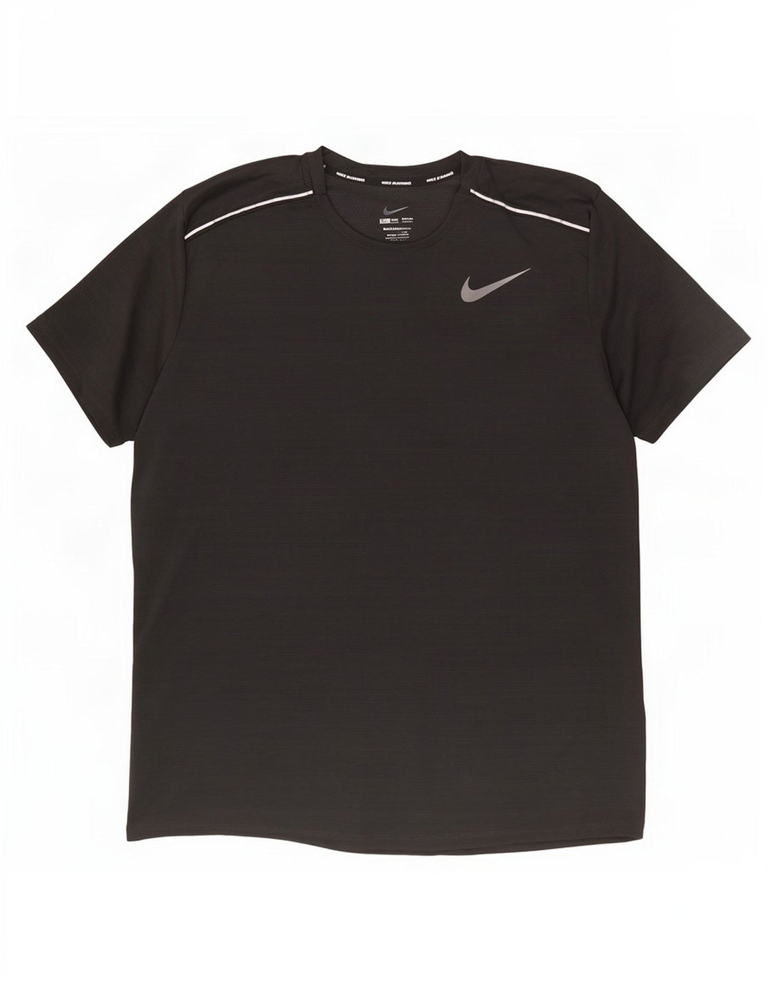 Nike Mens Dri Fit T-Shirt Top Large Black Striped Polyester