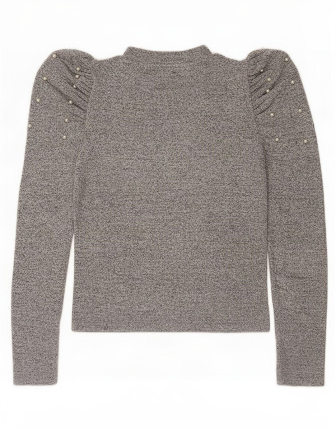 Zara Womens Top Long Sleeve UK 12 Medium Grey Flecked