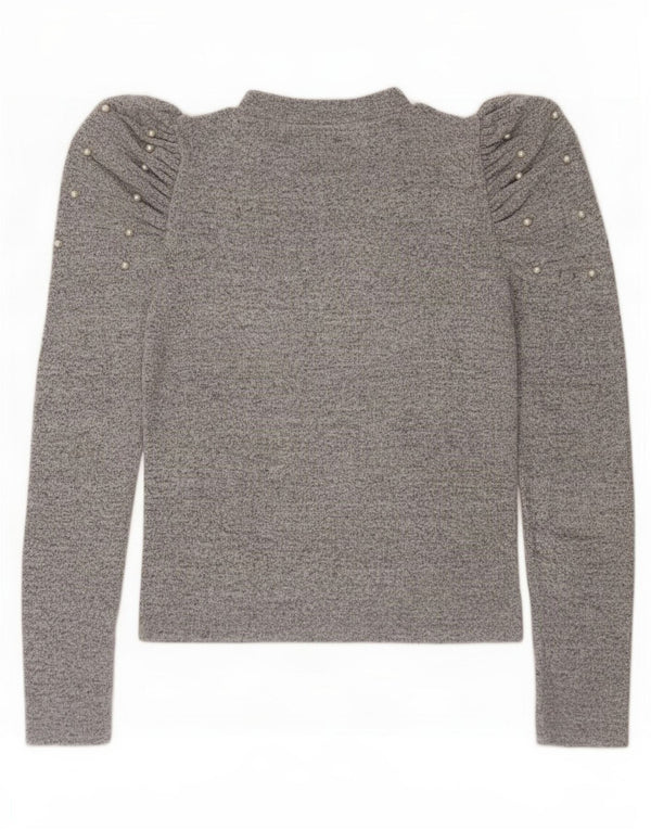 Zara Womens Top Long Sleeve UK 12 Medium Grey Flecked