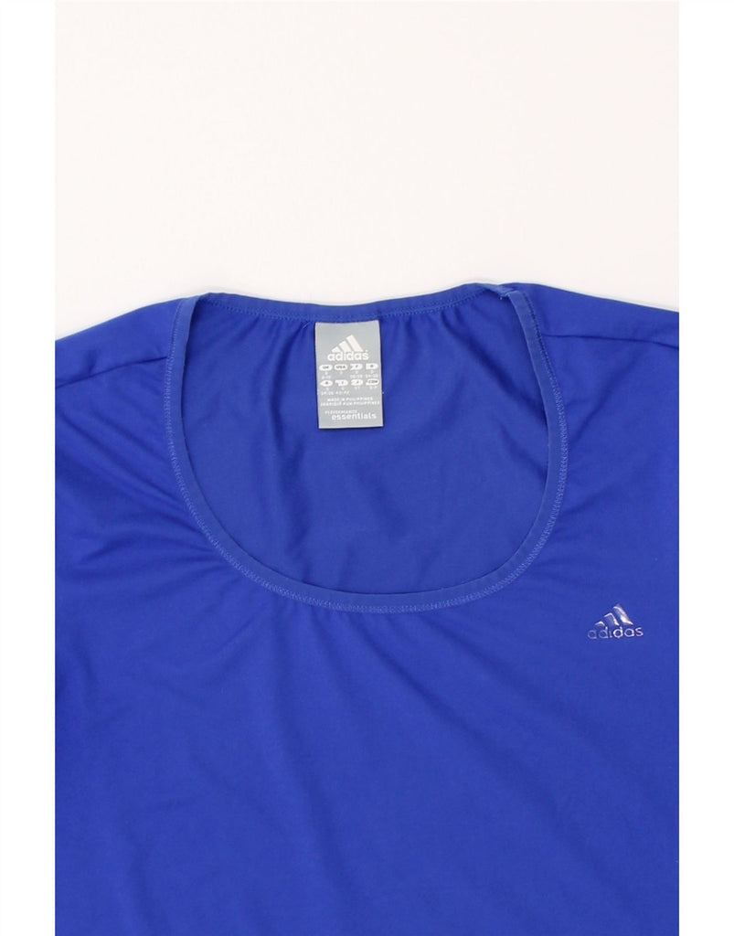 ADIDAS Womens T-Shirt Top UK 8/10 Small Blue Polyester Vintage Adidas and Second-Hand Adidas from Messina Hembry 