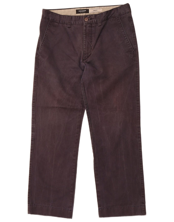 Dockers Mens Slim Fit Chino Trousers W33 L28 Navy Blue Cotton