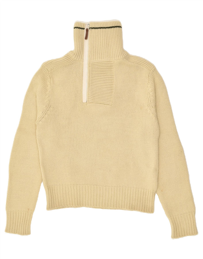 OXER Mens Zip Neck Jumper Sweater Medium Beige Acrylic | Vintage OXER | Thrift | Second-Hand OXER | Used Clothing | Messina Hembry 