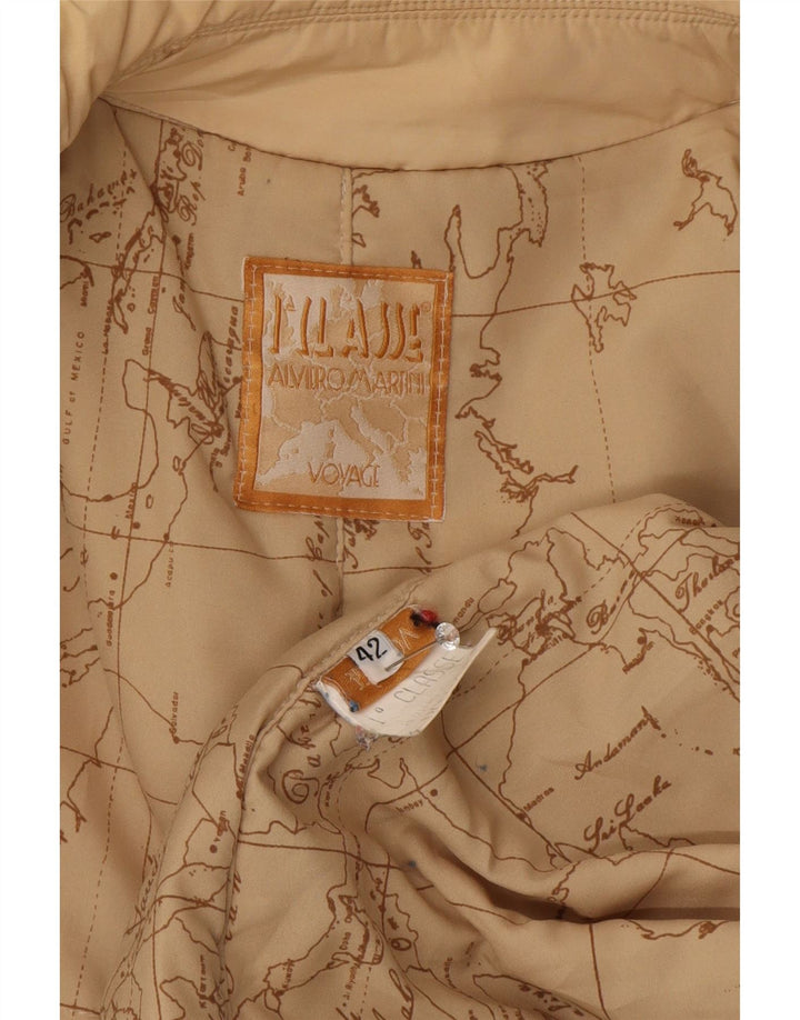 ALVIERO MARTINI Womens Windbreaker Coat IT 42 Medium Beige Polyester