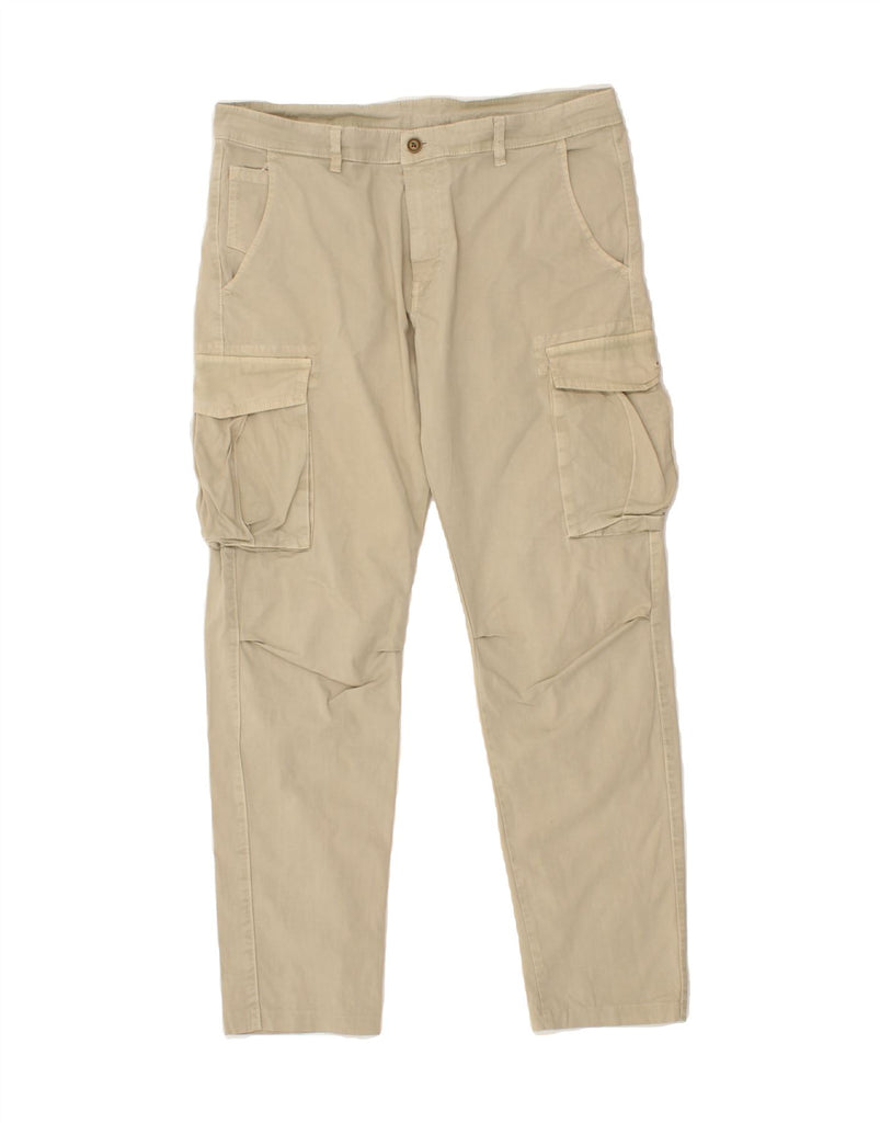 VINTAGE Mens Slim Cargo Trousers IT 50 Large W36 L28 Beige Cotton Vintage Vintage and Second-Hand Vintage from Messina Hembry 