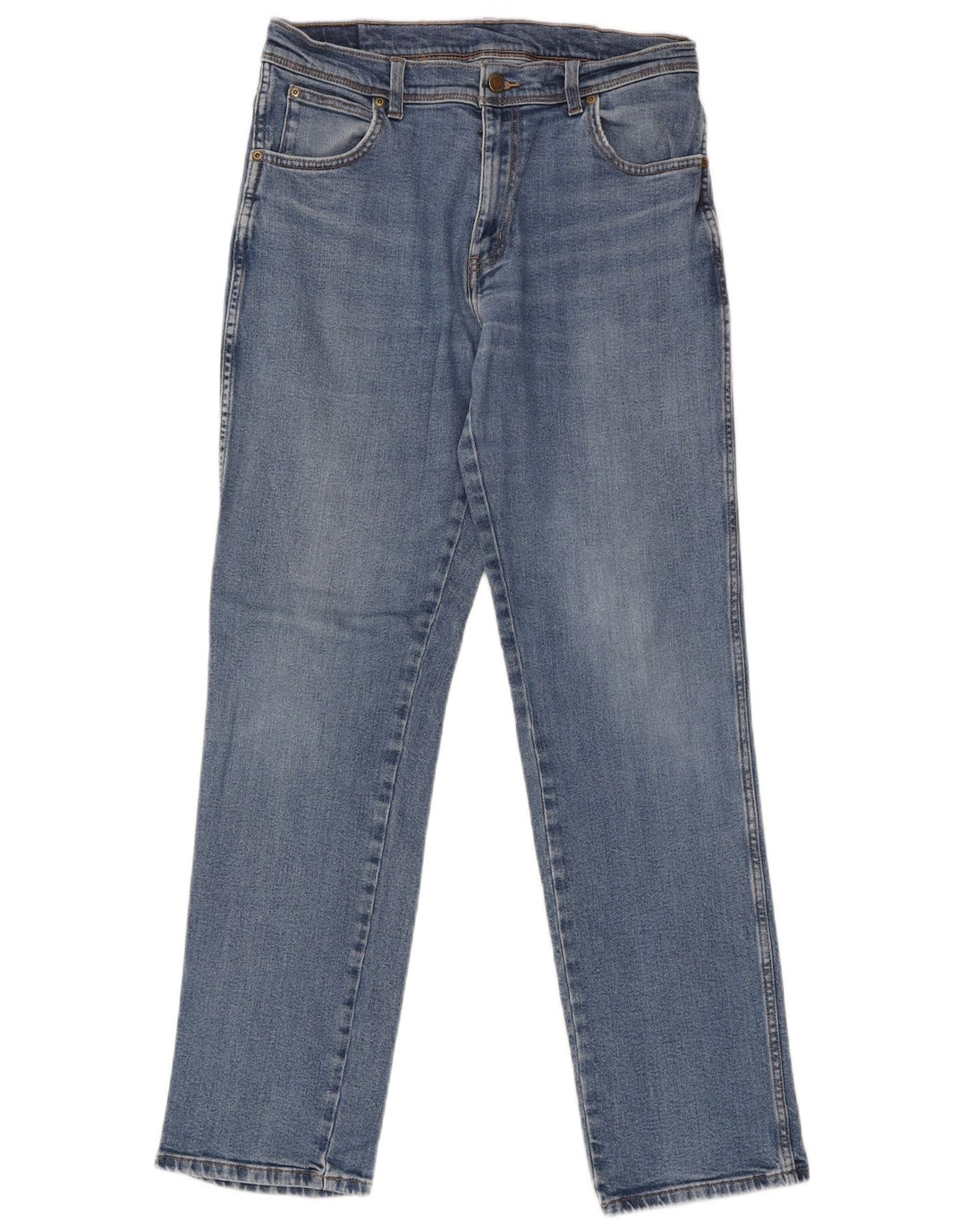 Wrangler Mens Straight Jeans W33 L34 Blue Cotton