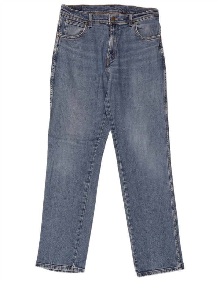 Wrangler Mens Straight Jeans W33 L34 Blue Cotton