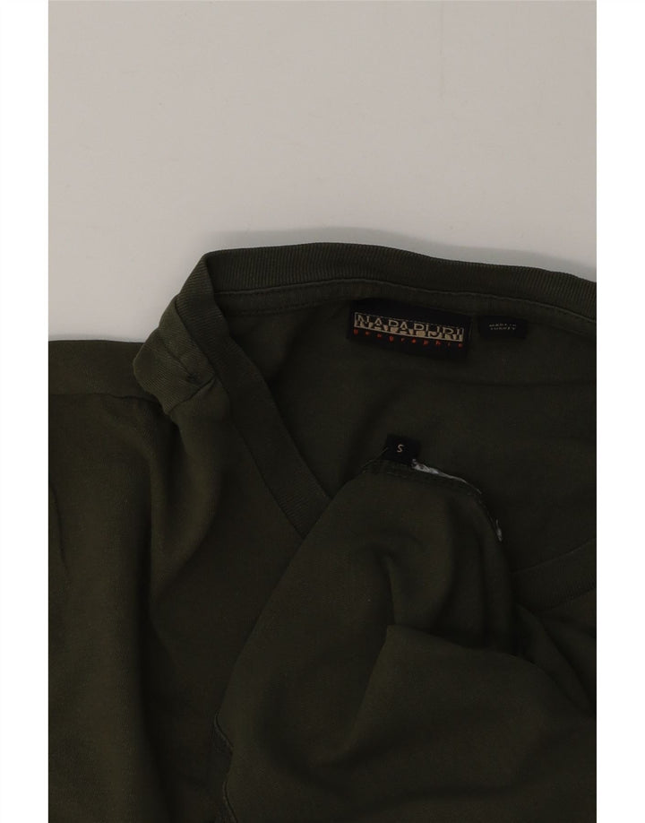NAPAPIJRI Mens Geographic T-Shirt Top Small Khaki