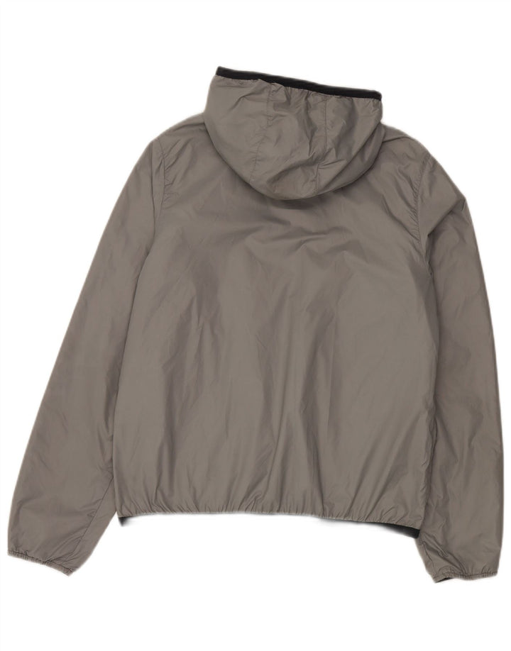 K-Way Womens Reversible Hooded Rain Jacket UK 14 Medium Navy Blue Polyamide