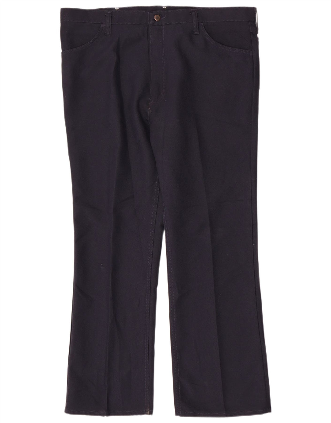 WRANGLER Mens Straight Casual Trousers W42 L30  Navy Blue Polyester