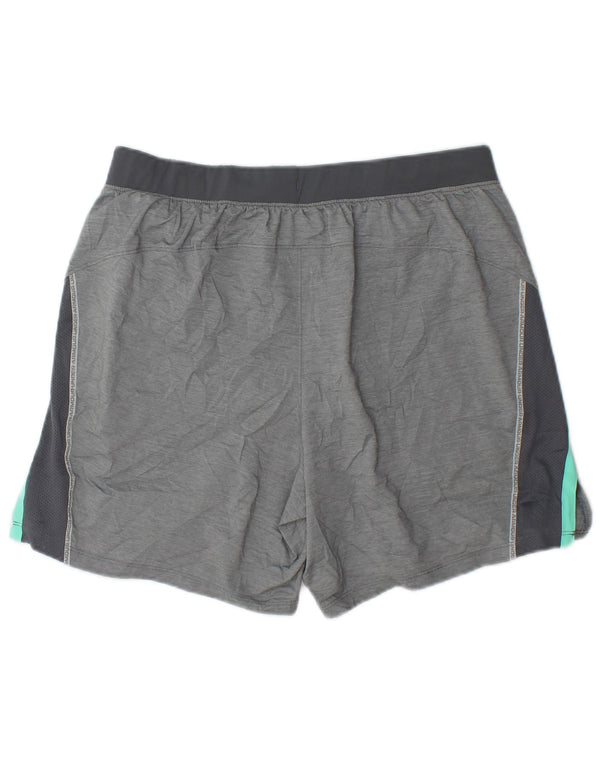 Under Armour Womens Sport Shorts UK 16 Large Grey Colourblock
