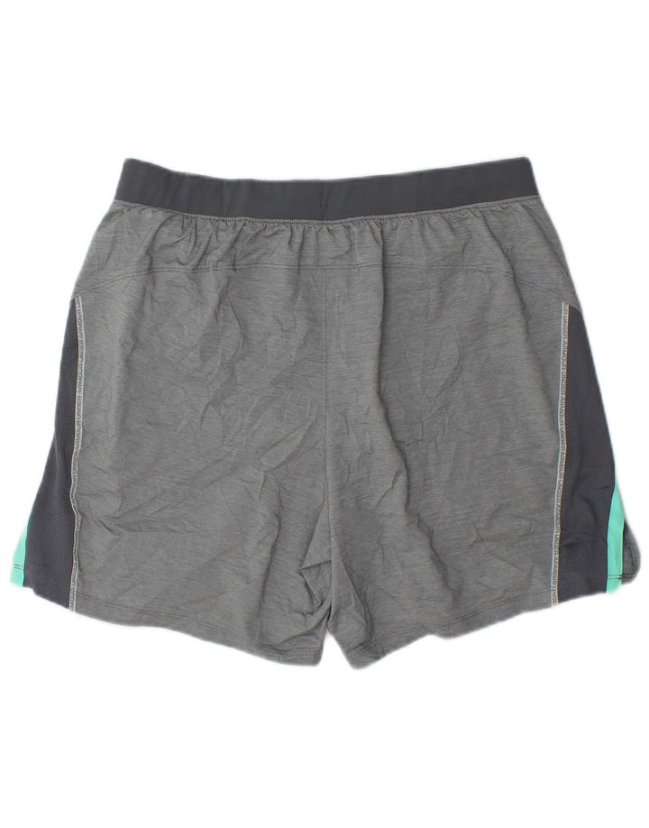 Under Armour Womens Sport Shorts UK 16 Large Grey Colourblock
