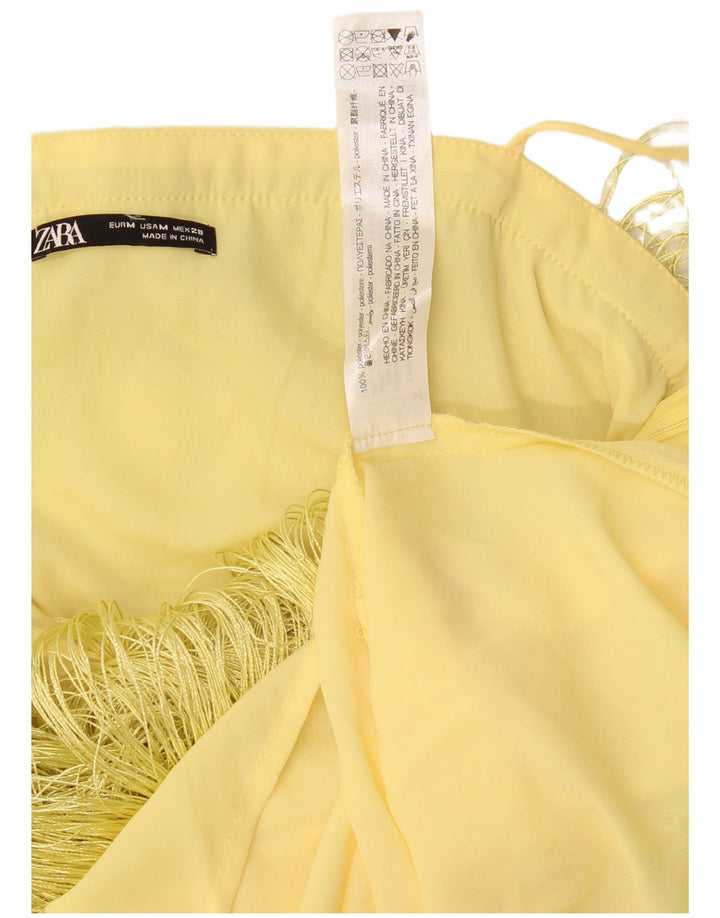 Zara Womens Charleston Dress UK 12 Medium Yellow Polyester