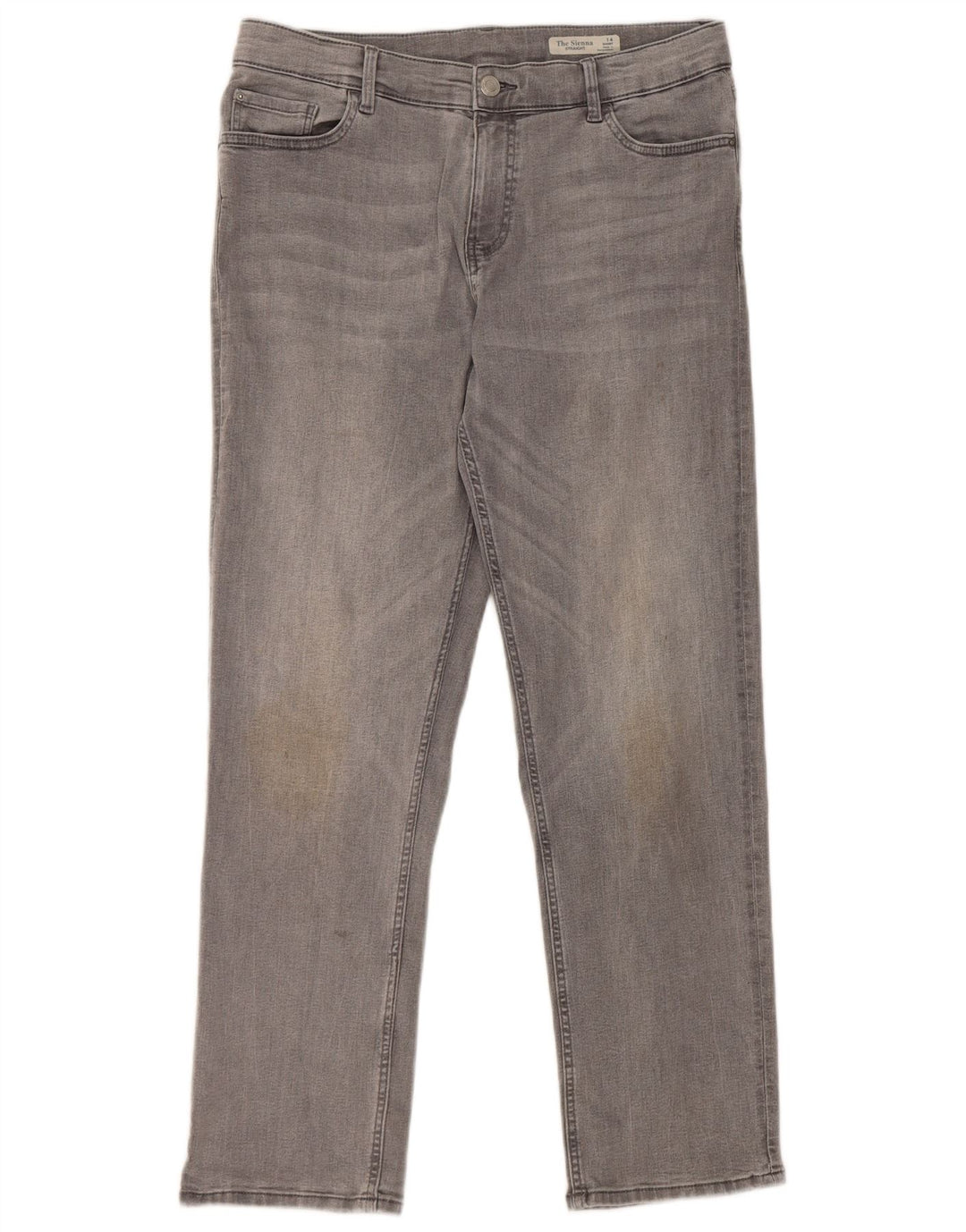 Marks & Spencer Womens The Sienna Straight Jeans UK 14 Medium W32 L28 Grey