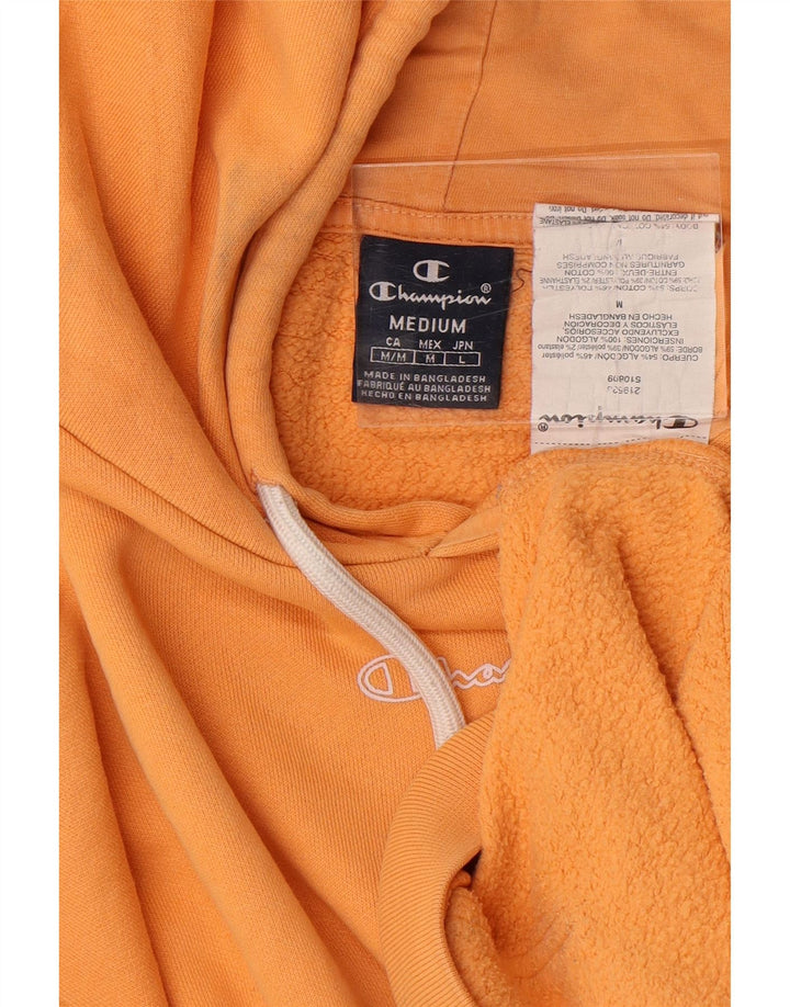 CHAMPION Mens Hoodie Jumper Medium Orange Cotton