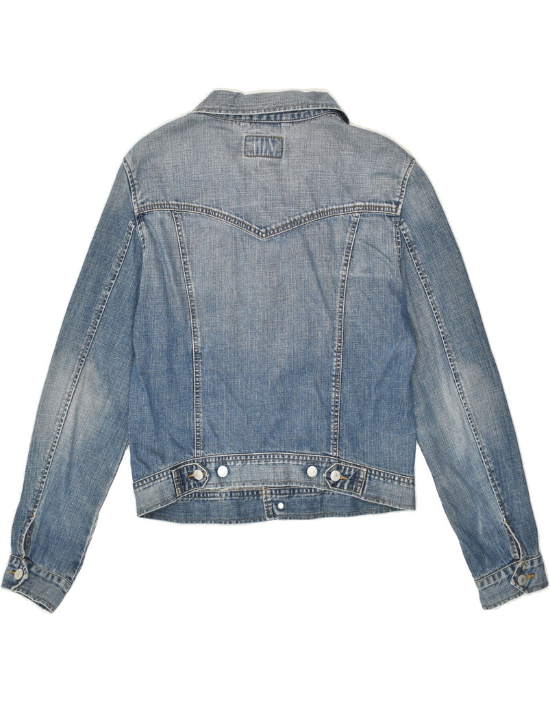 LEVI'S Womens Crop Denim Jacket UK 16 Large Blue Cotton | Vintage Levi's | Thrift | Second-Hand Levi's | Used Clothing | Messina Hembry 