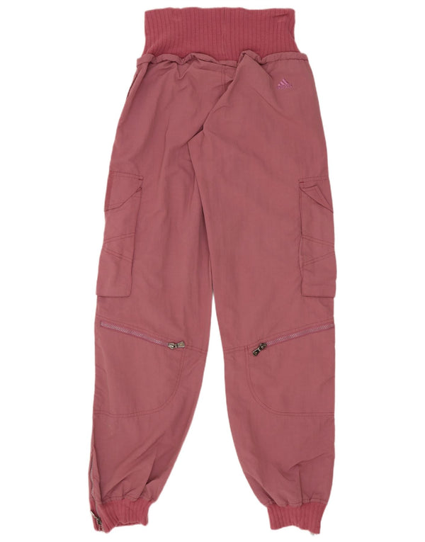 Adidas Womens Joggers Cargo Trousers Small W29 L33 Pink Cotton