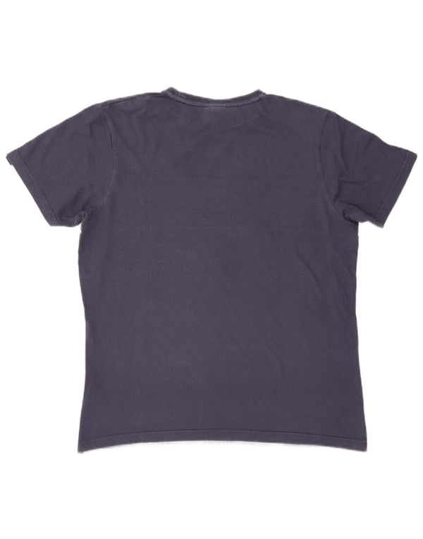 Ellesse Mens Graphic T-Shirt Top Large Navy Blue Colourblock Cotton