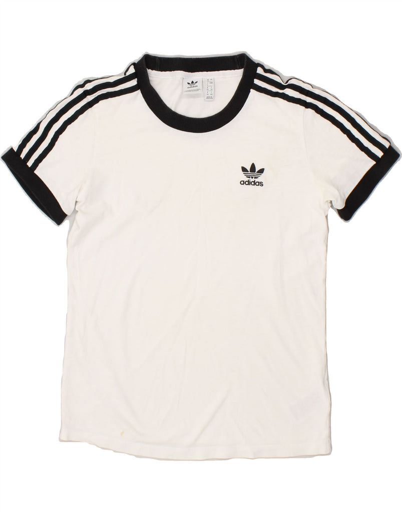 ADIDAS Womens T-Shirt Top UK 8 Small White Cotton Vintage Adidas and Second-Hand Adidas from Messina Hembry 