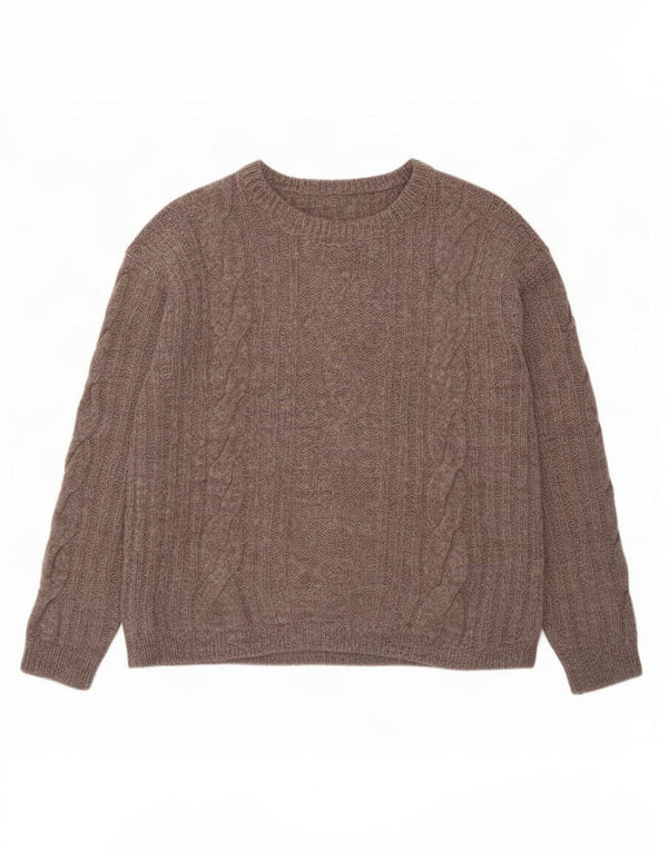 Vintage Womens Crew Neck Jumper Sweater UK 14 Medium Grey
