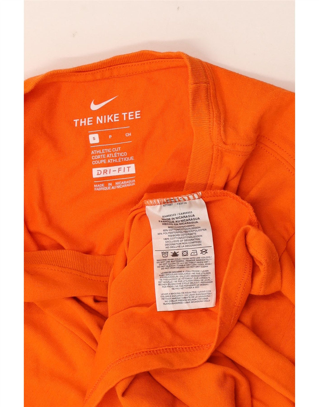Nike Mens Athletic Cut T-Shirt Top Small Orange Cotton