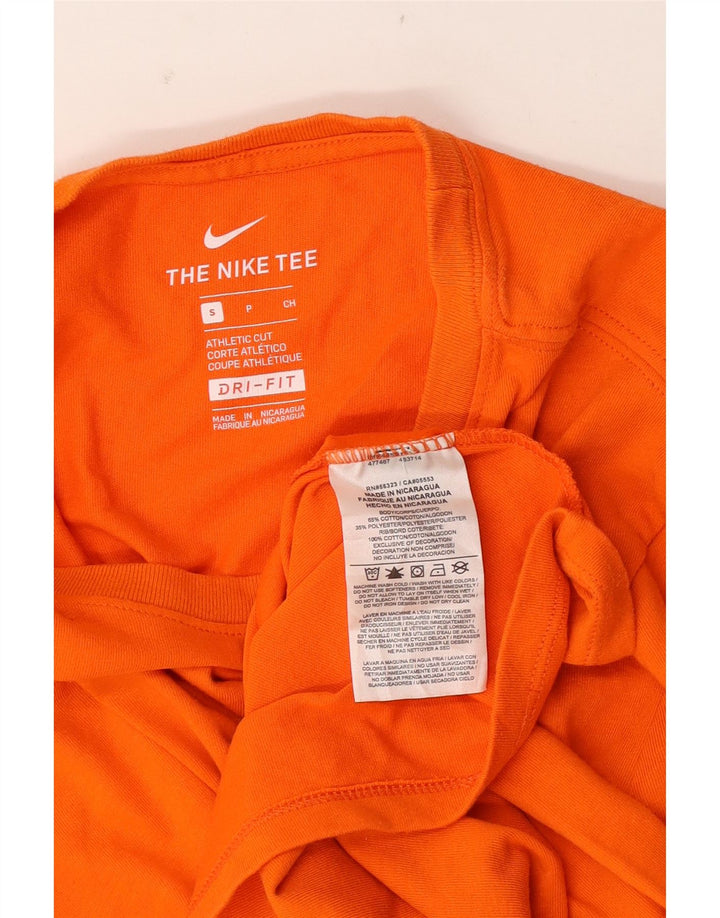 Nike Mens Athletic Cut T-Shirt Top Small Orange Cotton