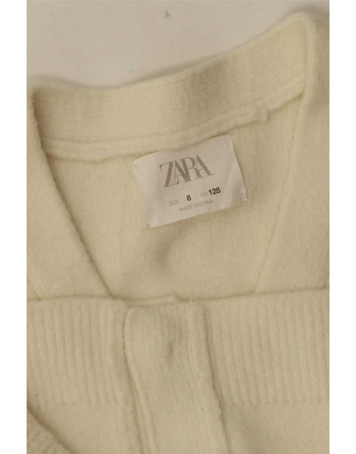 Zara Girls Cardigan Sweater 7-8 Years Off White