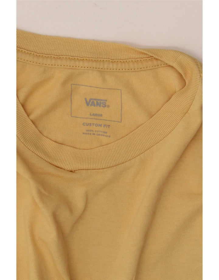 Vans Mens Custom Fit Graphic T-Shirt Top Large Yellow Cotton