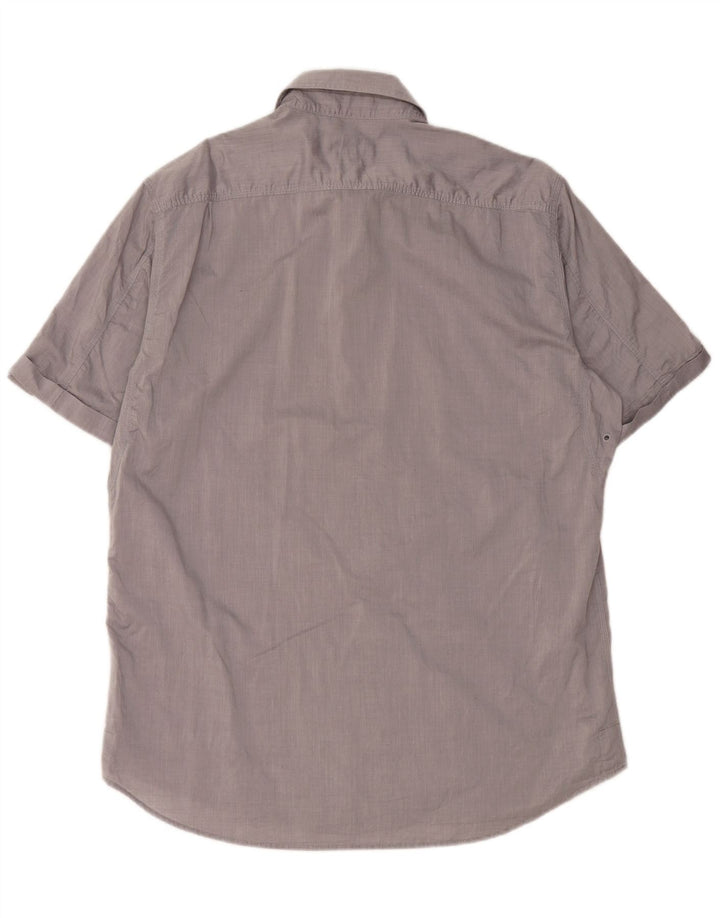 MARLBORO CLASSICS Mens Slim Fit Short Sleeve Shirt 2XL Grey Cotton