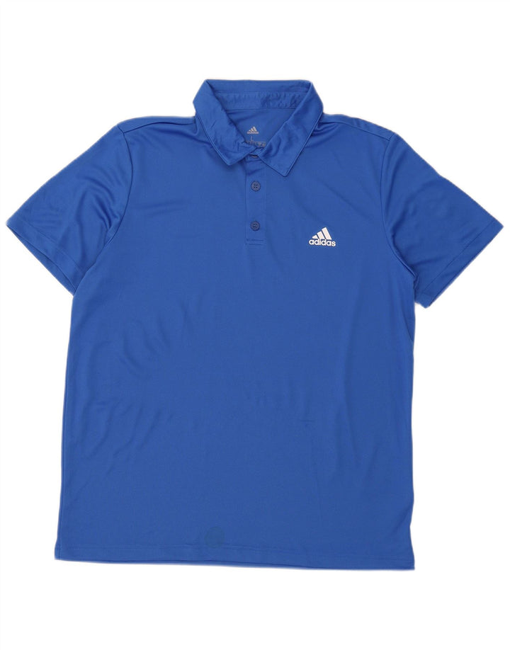 Adidas Mens Aeroready Polo Shirt Large Blue Polyester