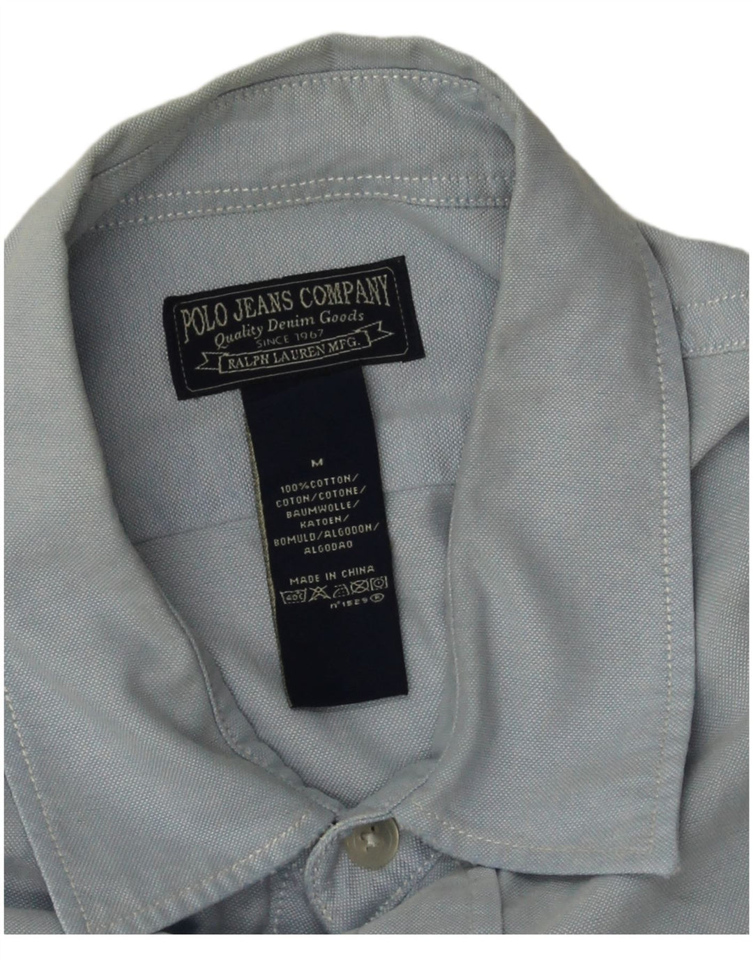 Ralph Lauren Mens Shirt Medium Blue Cotton