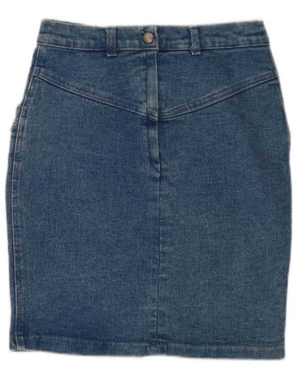 Bianca Maria Caselli Womens High Waist Denim Skirt IT 42 Medium W26 Blue