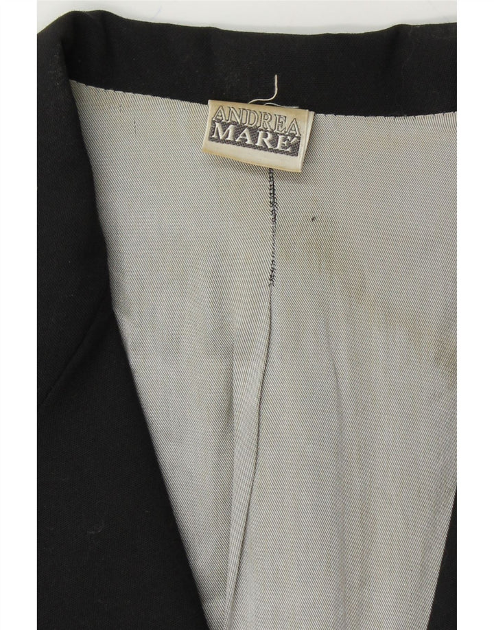 ANDREA MARE Womens Overcoat UK 10 Small Black Vintage Andrea Mare and Second-Hand Andrea Mare from Messina Hembry 
