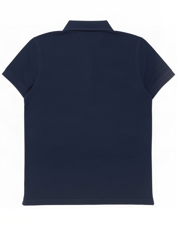 Massimo Dutti Mens Polo Shirt Medium Navy Blue Cotton
