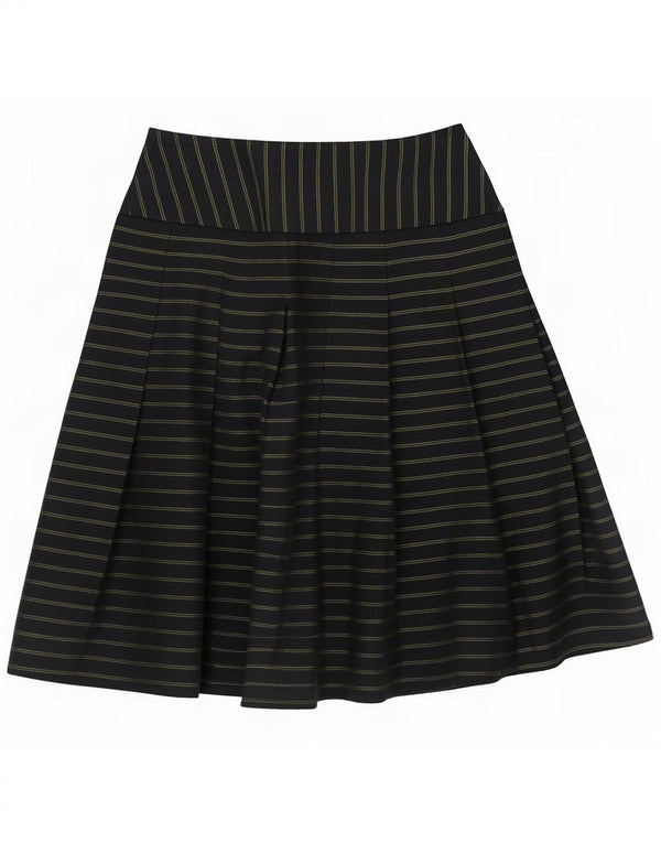 Vintage Womens A-Line Skirt US 3 XS W26 Black Striped