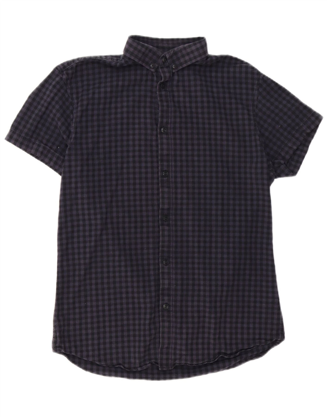 Jack & Jones Mens Short Sleeve Regular Fit Shirt Small Navy Blue Gingham