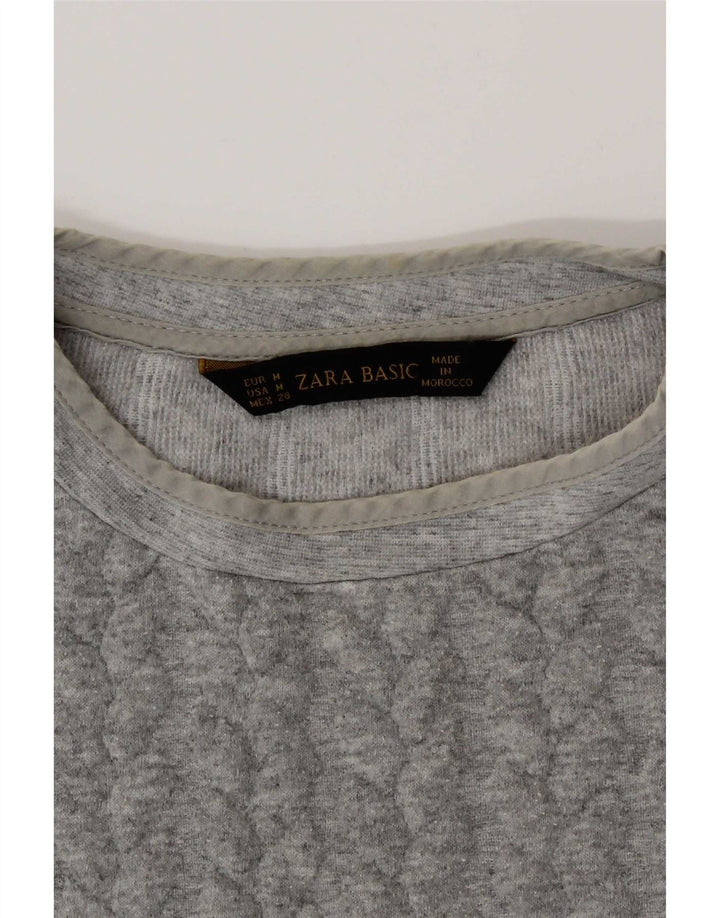 Zara Womens Sweatshirt Jumper UK 14 Medium Grey