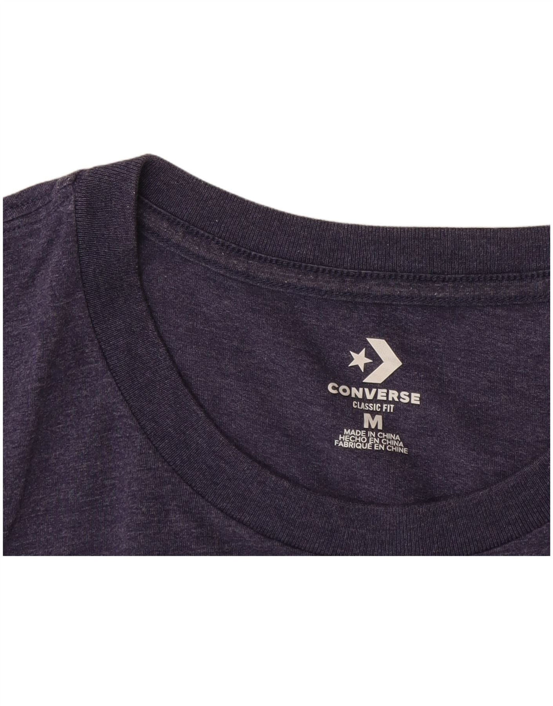 Converse Womens Classic Fit T-Shirt Top UK 12 Medium Navy Blue Flecked