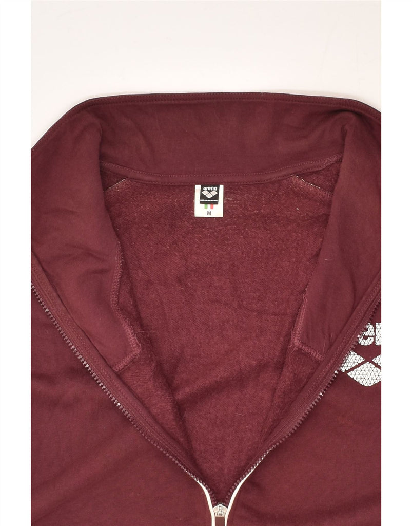 ARENA Mens Loose Fit Tracksuit Top Jacket Medium Burgundy Cotton | Vintage Arena | Thrift | Second-Hand Arena | Used Clothing | Messina Hembry 